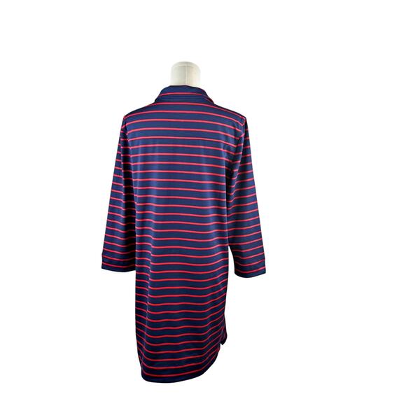 Vineyard Vines Performance Margo UPF50 Shirt Striped Dress 3/4 Sleeve Red Blue L - Picture 4 of 8